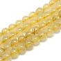 Natural Gold Rutilated Quartz Beads Strands, Round
