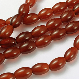 Perles naturelles cornaline brins, teint, cornaline naturelle, ovale