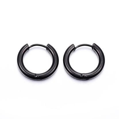 Ion Plating(IP) 304 Stainless Steel Huggie Hoop Earrings, Hypoallergenic Earrings, with 316 Surgical Stainless Steel Pin