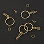 300Pcs 3 Style DIY 25mm Keychain Clasps Set, with Iron Split Key Rings & Jump Rings & Screw Eye Pin Peg Bails