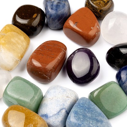 16 шт 8 стиль натуральные бусины из смешанных драгоценных камней, бусины без отверстий , самородки, упавший камень