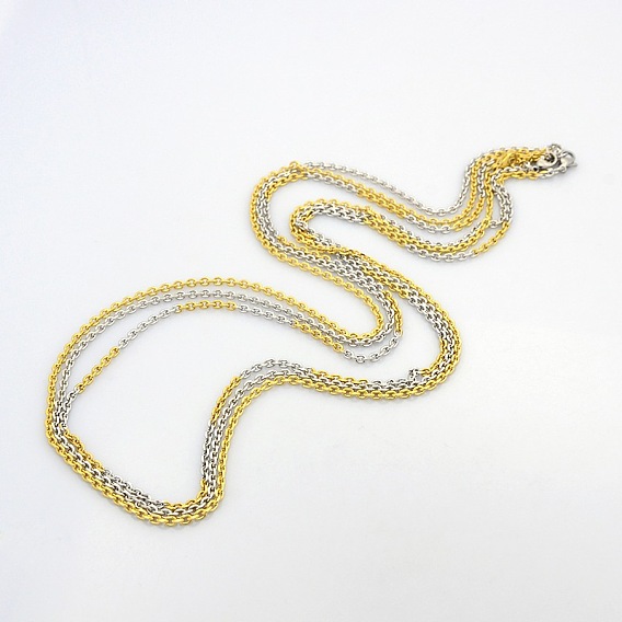 Men's 304 Stainless Steel Cable Chain Necklaces, with Lobster Claw Clasps, Faceted, 29.5 inch(749mm)