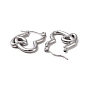 Valentine's Day 304 Stainless Steel Double Heart Hoop Earrings for Women