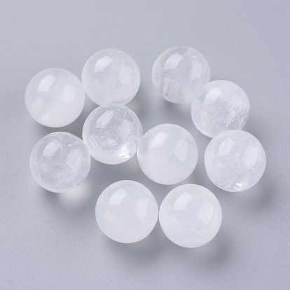 Perles de cristal de quartz naturel, perles de cristal de roche, sphère de pierres précieuses, pas de trous / non percés, ronde