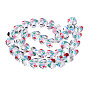Transparent Acrylic Beads Strands, with Enamel, Heart with Number