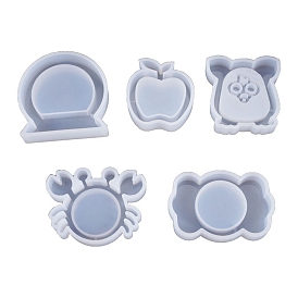 Quicksand Molds, Silicone Shaker Molds, for UV Resin, Epoxy Resin Craft Making, Badge & Owl & Cancer & Apple & Candy