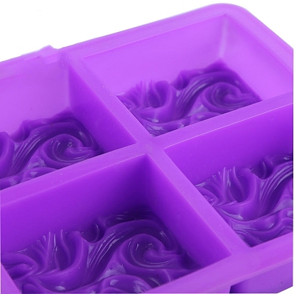 DIY Soap Silicone Molds, for Handmade Soap Making, Rectangle with Wave Pattern