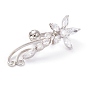 Joyería piercing, anillos de ombligo de circonita cúbica transparente con micro pavé de latón, anillos del vientre, con 304 barra de acero inoxidable, flor