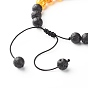 Aromatherapy Essential Oil Diffuser Braided Bead Bracelet for Girl Women, Natural Lava Rock & Imitation Amber Beads Bracelet