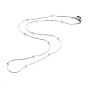 304 Stainless Steel Round Snake Chain Necklaces, with Round Beads and Lobster Claw Clasps
