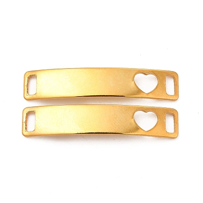 201 Stainless Steel Connector Charms, Real 24K Gold Plated, Curved Rectangle Links with Butterfly/Heart/Anchor & Helm/Hamsa Hand/Cross Pattern