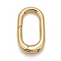 Rack Plating Brass Spring Gate Rings, Cadmium Free & Nickel Free & Lead Free, Long-Lasting Plated, Oval Rings
