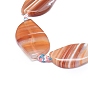 Natural Banded Agate/Striped Agate Beads Strands, Dyed & Heated, Twist