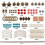 SUNNYCLUE 169 Pieces DIY Retro Flower Themed Earrings Making Kits, Including Alloy Pendants & Beads & Linking Rings, Acrylic & Glass & Synthetic Hematite Beads, Brass Findings