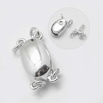 925 Sterling Silver Box Clasps, Oval