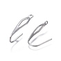 304 Stainless Steel Earring Hooks, with Vertical Loop