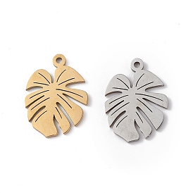 304 Stainless Steel Pendants, Tropical Leaf Charms