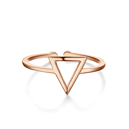 Tinysand 925 минимальное кольцо на палец из стерлингового серебра, манжеты кольца, открытые кольца, треугольные, Размер 7