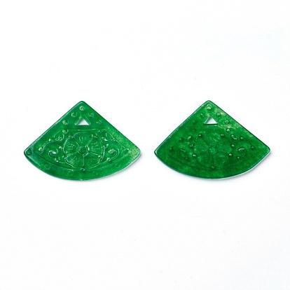 Natural Dyed Jade Pendants, Fan