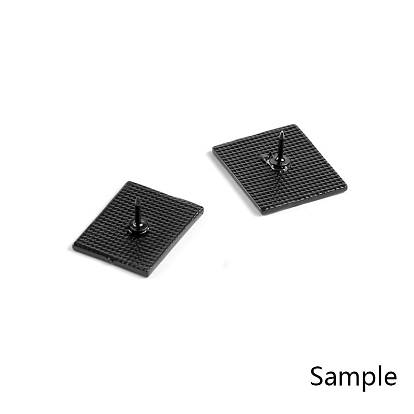 Creative Zinc Alloy Brooches, Enamel Lapel Pin, with Iron Butterfly Clutches or Rubber Clutches, Electrophoresis Black Color, Square with Word Be A Nince Human