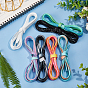 Fingerinspire 7Pairs 7 Colors Luminous Polyester Shoelaces, Splashing Style Glow in the Dark Shoe Laces, Flat