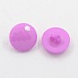 Acrylic Shank Buttons, Plastic Sewing Buttons for Costume Design, 1-Hole, Dyed, Faceted Flat Round