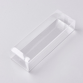 Foldable Transparent PVC Boxes, for Craft Candy Packaging Wedding Party Favor Gift Boxes, Rectangle