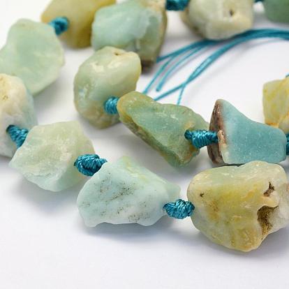 Natural Flower Amazonite Beads Strands, Nuggets
