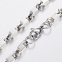 Collares de cadena de enlace de acero inoxidable de moda 304, con cierre de langosta