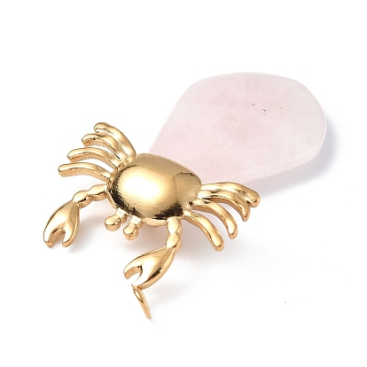 Pendentifs en pierre naturelle, charmes de larme, avec placage ionique (ip) ton doré 304 accessoires de crabe en acier inoxydable