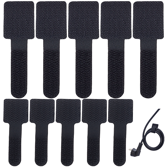 Gorgecraft 40Pcs 2 Style Nylon Hook and Loop Tape Wire Organizer, Adhesive Cable Ties