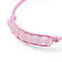 Bracelets réglables de perle de pierre gemme, avec cordon en polyester ciré coréen écologique, facette