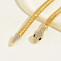 Ожерелье из железной змеиной цепи, колье с двойной петлей и магнитными застежками