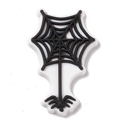 Cabujones de pvc con tema de halloween, tela de araña