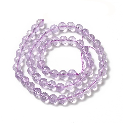 Natural Amethyst Beads Strands, Grade AA, Round