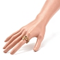 3Шт 3 стильные кольца на пальцы с натуральными драгоценными камнями и латунными бусинами с 304 подвесками в форме сердца из нержавеющей стали для женщин