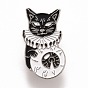 Cat Enamel Pin, Animal Alloy Badge for Backpack Clothes, Platinum