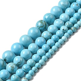 Dyed & Heated Natural Magnesite Beads Strands, Round
