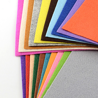 Нетканые ткани вышивка иглы войлока для DIY ремесел, 15x15x0.1 см, 40 шт / мешок
