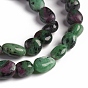 Natural Ruby in Zoisite Beads Strands, Tumbled Stone, Nuggets
