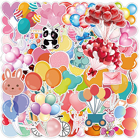 50Pcs Balloon PVC Adhesive Stickers Set, for DIY Scrapbooking and Journal Decoration