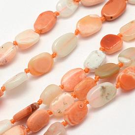Brins de perles d'opale de feu naturel, ovale