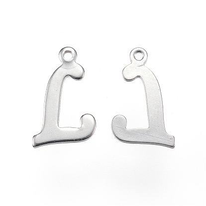 304 Stainless Steel Letter Charms, Letter.L