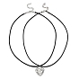 2 piezas 2 conjunto de collares con colgante a juego de corazón dividido de aleación de estilo, Collares palabra mejores amigos con cordones de polipiel.