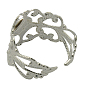 Cuff Brass Filigree Ring Components, Cadmium Free and Nickel Free and Lead Free, 17mm, Tray: 8mm