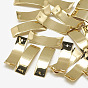 Brass Charms, Twisted, Rectangle, Real 18K Gold Plated