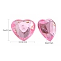 Imitation Taiwan Acrylic Rhinestone Cabochons, Flat Back & Faceted, Heart