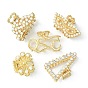 5 Styles Alloy Claw Hair Clips, with ABS Plastic Imitation Pearl, Long-Lasting Plated, Bowknot & Number 520 & Masquerade & Butterfly & Triangle