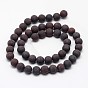 Natural Brecciated Jasper Beads Strands, Frosted, Round