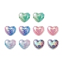 10 piezas 5 colores cuentas acrílicas crujientes transparentes, degradado de color, corazón
